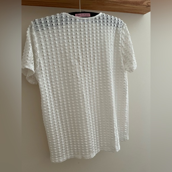 ZARA crochet short sleeve top - Size L (fits like a medium) - Picture 2 of 2
